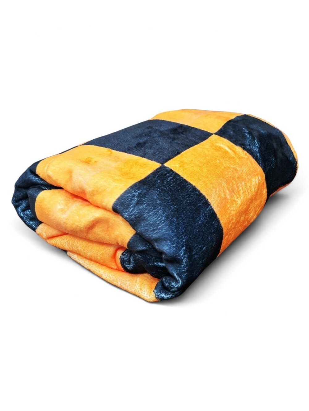 Halloween Orange & Black Checkered Plush Blanket